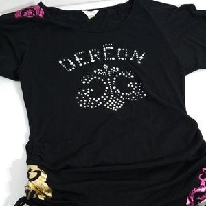 Dereon embellished ruched top